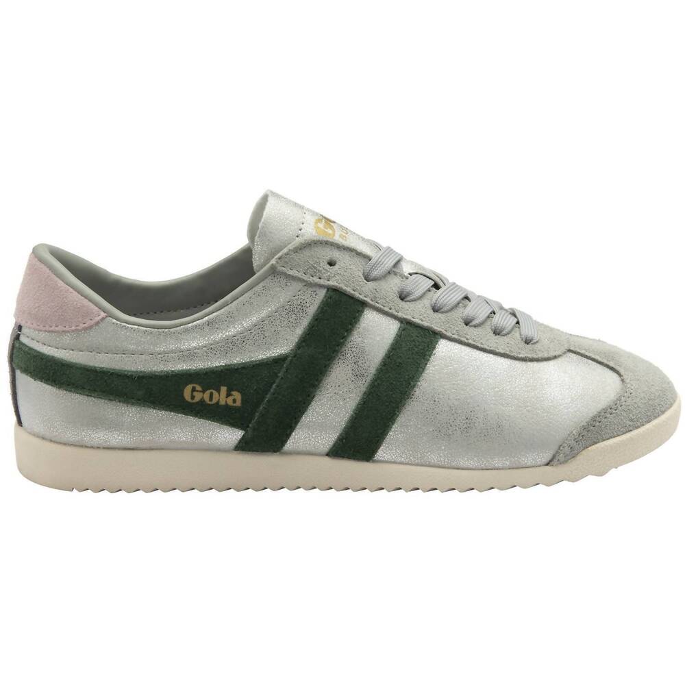 NEW GOLA women's bullet blaze sneakers in silver/evergreen/chalk pink